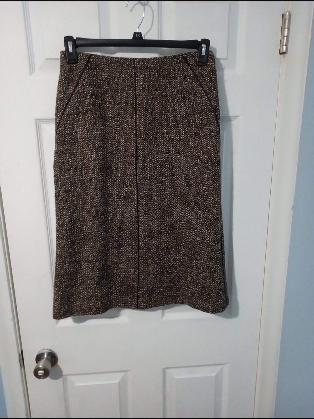 Talbots Brown Tweed Wool Blend A-Line Skirt